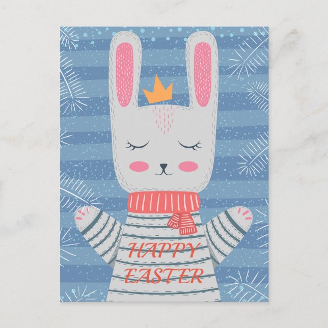 Cute Rabbit Art Postcard (Front)