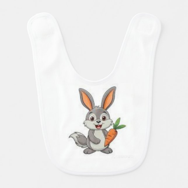 cute rabbit  baby bib (Front)