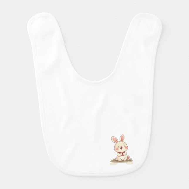 cute rabbit baby bib  (Front)