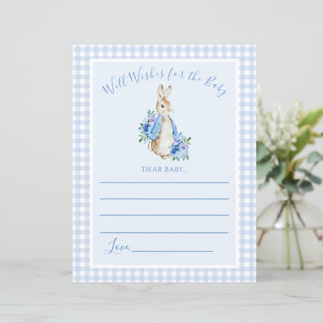 Cute Rabbit Blue Baby Shower Game (Standing Front)