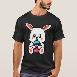 Cute Rabbit Boba Tea Kawaii Present Anime Rabbit L T-Shirt