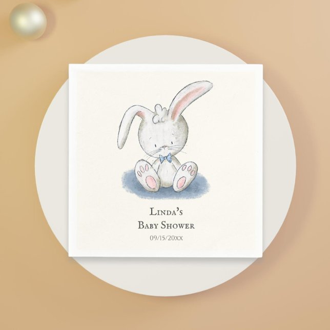 Cute Rabbit Boy Baby Shower Napkins (Creator Uploaded)