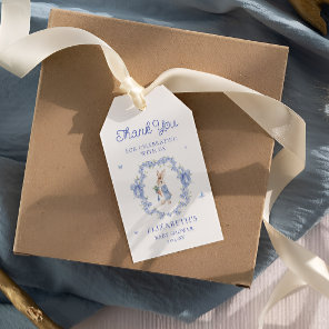 Cute Rabbit Boy Baby Shower Thank You Gift Tag