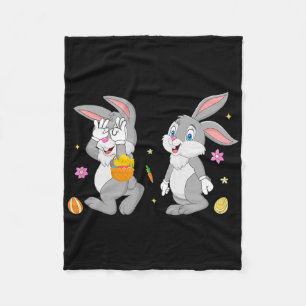 Cute Rabbit Bunnies Griddy Dance Easter Day Boys G Fleece Blanket