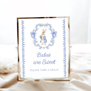 Cute Rabbit Bunny Babies are Sweet Take a Treat Poster