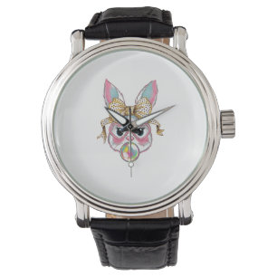 Cute Rabbit Bunny Face Blowing Bubble Gum Easter D Watch