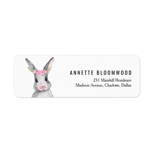 Cute Rabbit Bunny Pink Girl Baby Shower Label
