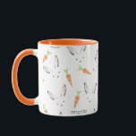 Cute Rabbit Carrot Pattern Personalized Mug<br><div class="desc">Personalized simple rabbit and carrot pattern mug.</div>