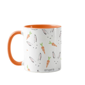 Cute Rabbit Carrot Pattern Personalized Mug