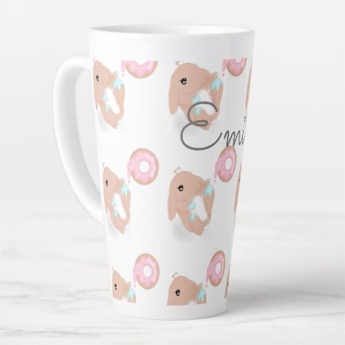 Cute Rabbit Cartoon Bunny Donut Pattern Childs Mug