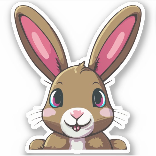 Cute Rabbit Cartoon Charactor Sticker (Front)