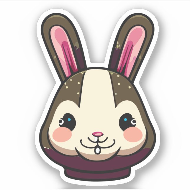 Cute Rabbit Cartoon Charactor Sticker (Front)