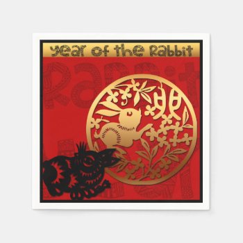 Cute Rabbit Chinese Year Zodiac Birthday Pn Napkins by 2020_Year_of_rat at Zazzle
