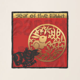 Cute Rabbit Chinese Year Zodiac Birthday SqCS Scarf