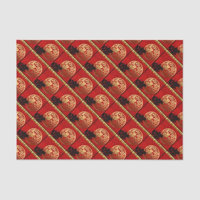 Cute Rabbit Chinese Year Zodiac Birthday Tissue P Tissue Paper (Front)