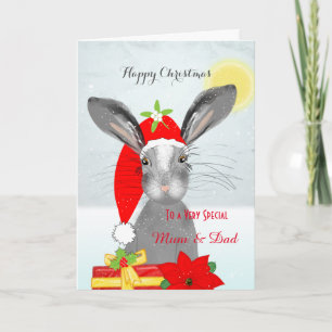 Cute Rabbit Christmas Holiday Personalized Special