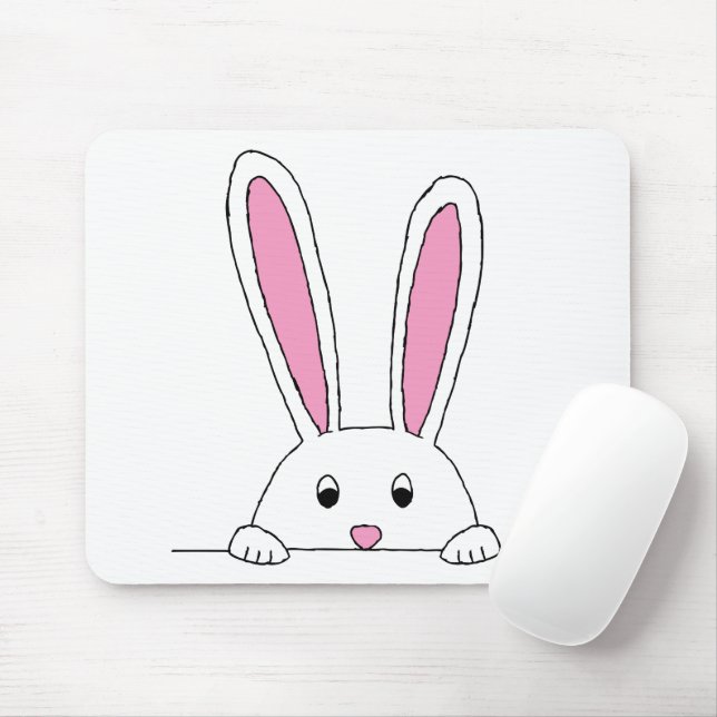 Cute Rabbit Clipart Peaking Cute Animals Bunny Art Mouse Pad