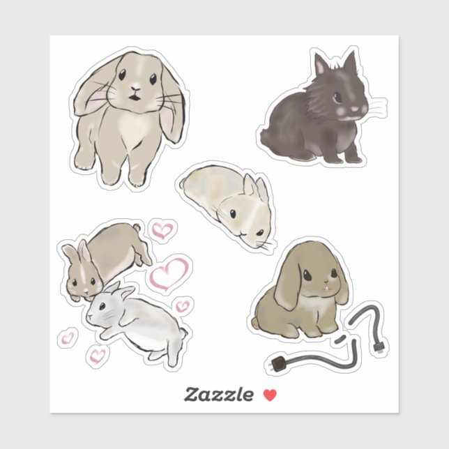 Cute Rabbit Collection  Sticker (Sheet)