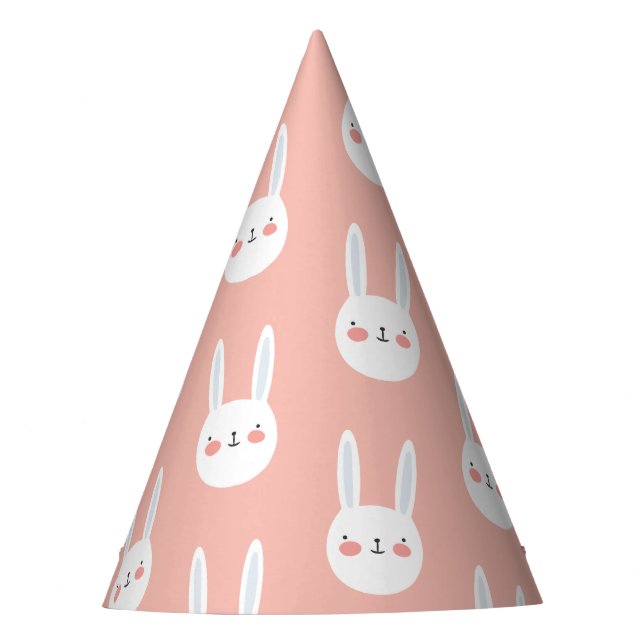 Cute Rabbit  colorful Birthday Party Hat (Front)