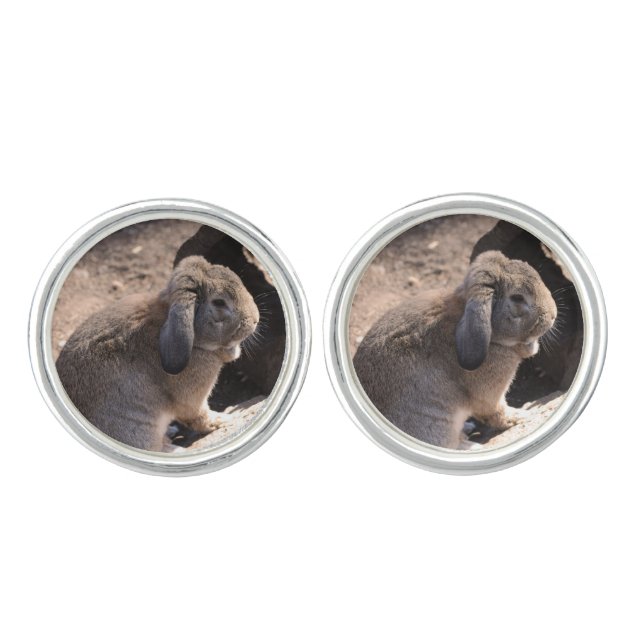 Cute Rabbit Cufflinks (Front)