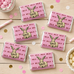 Cute Rabbit Custom Name Hershey's Miniatures