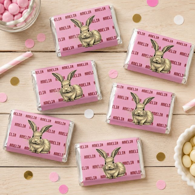 Cute Rabbit Custom Name Hershey's Miniatures (Creator Uploaded)