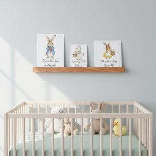 Cute Rabbit Customizable Quotes Nursery Wall Art  Picture Ledge