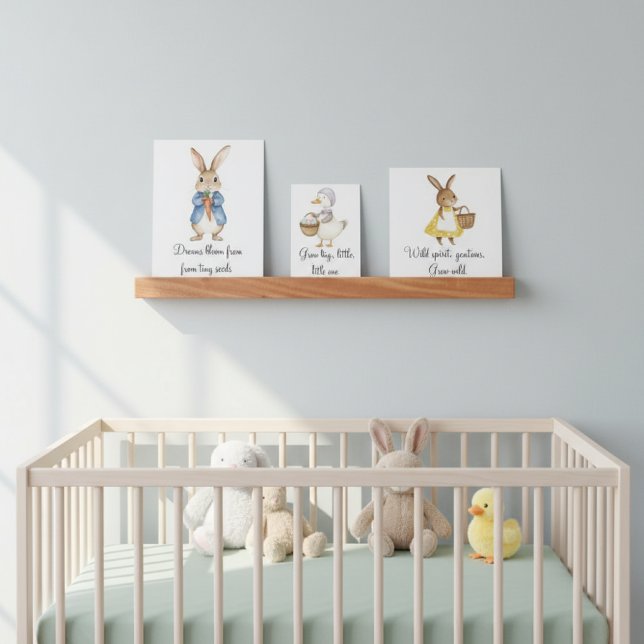 Cute Rabbit Customizable Quotes Nursery Wall Art  Picture Ledge (Creator Uploaded)