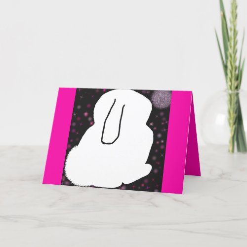 Cute rabbit disco New Year card