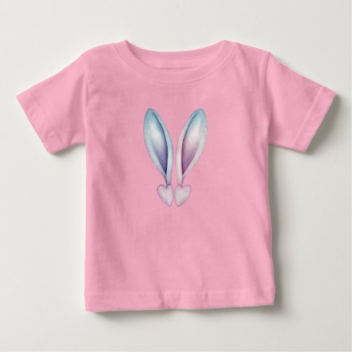 Cute Rabbit Ear Heart Symbol Baby T-Shirt