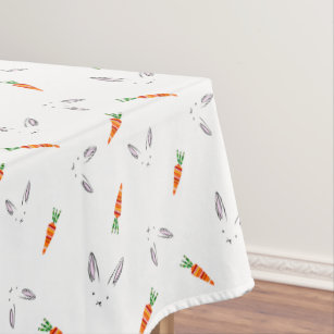 Cute rabbit,Easter,carrots pattern  Tablecloth