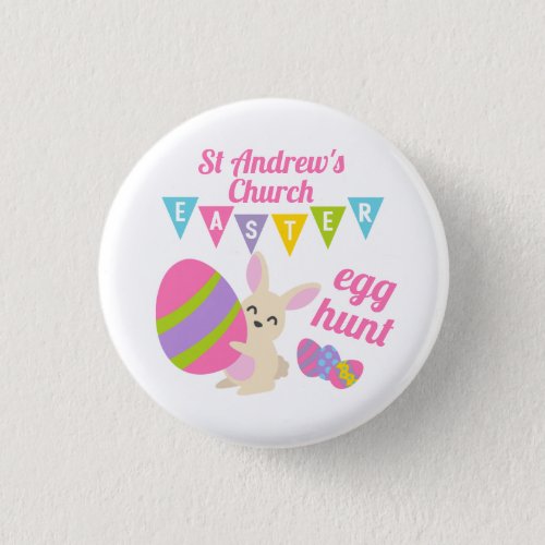 Cute Rabbit Easter Egg Hunt Button