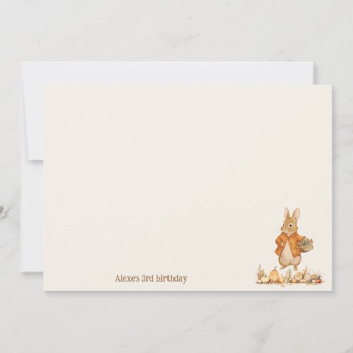 Cute Rabbit Fall Birthday Note Card