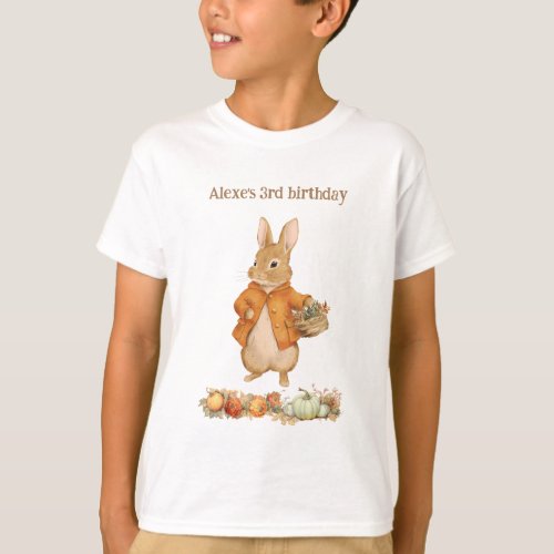 Cute Rabbit Fall Birthday T_Shirt