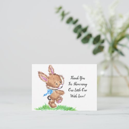 Cute Rabbit In The Meadow Thank You Card