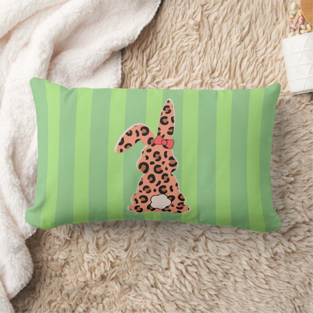 Cute Rabbit Leopard Lumbar Pillow (Blanket)