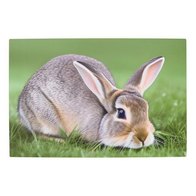 Cute Rabbit Metal Print (Front)