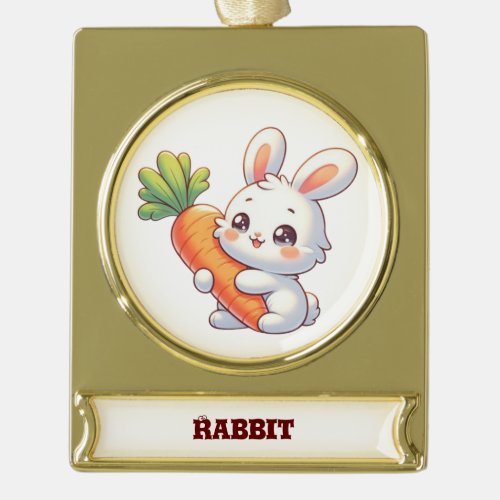 Cute Rabbit Ornament with Carrot _ Banner Ornament