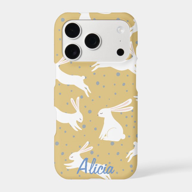 Cute Rabbit Pattern Design - Customizable Iphone Case (Back)