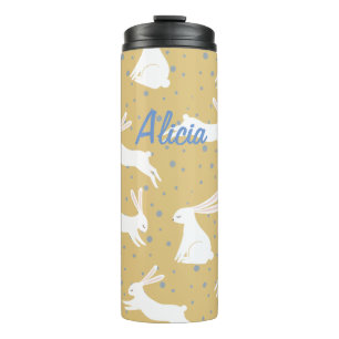 Cute Rabbit Pattern Design - Customizable Thermal Tumbler