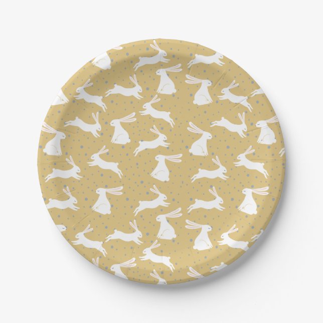 Cute Rabbit Pattern Design Paper Plates (Front)