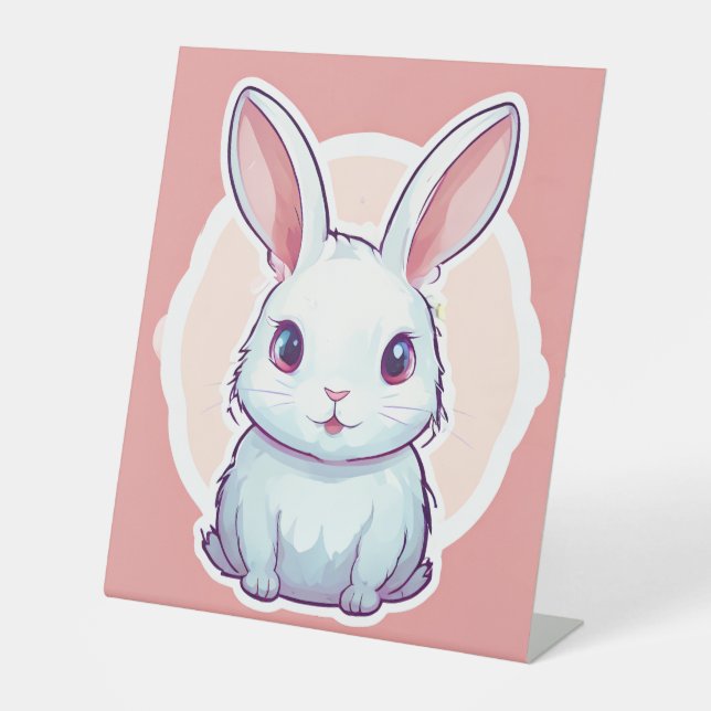 Cute rabbit Pedestal Sign (Front)