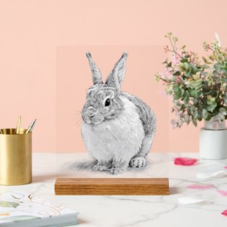 Cute Rabbit Pencil Drawing