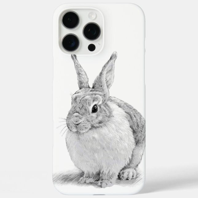 Cute Rabbit Pencil Drawing Case-Mate iPhone Case (Back)