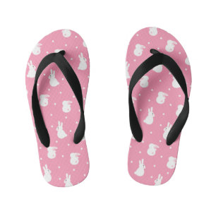 Cute Rabbit Polka Dot Pattern Kid's Flip Flops