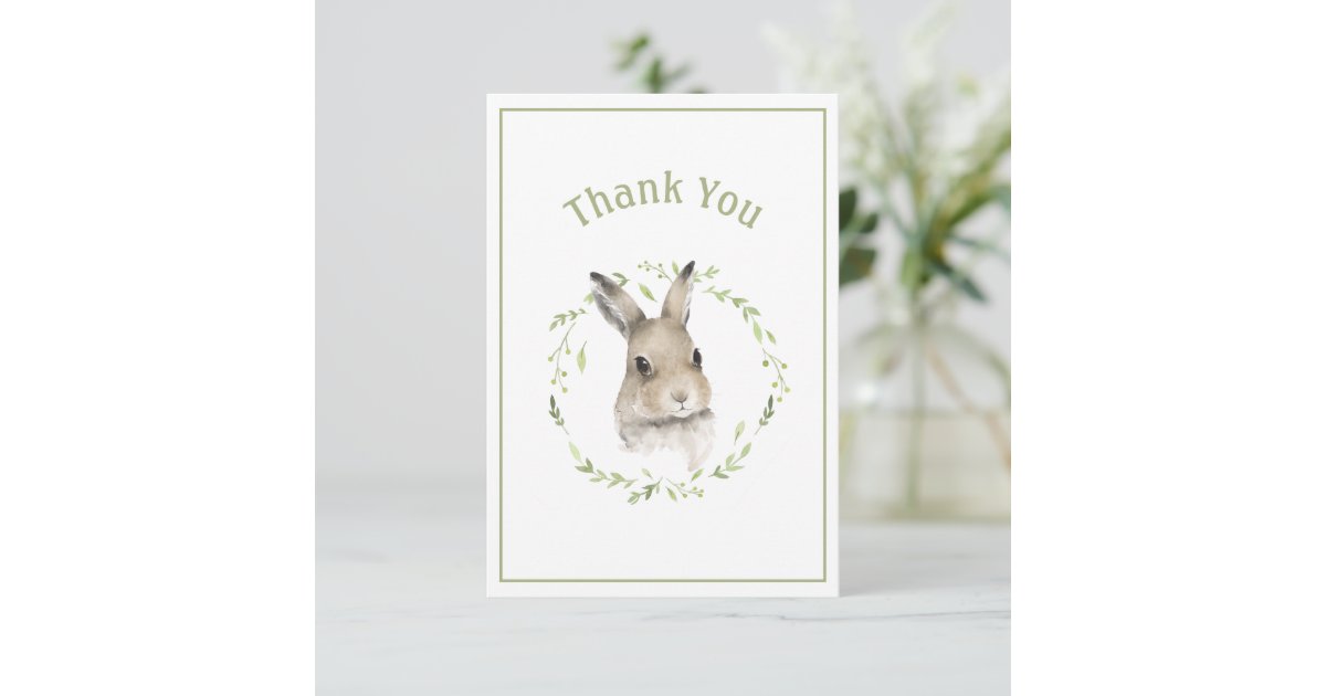 Cute Rabbit Simple Thank You Card | Zazzle