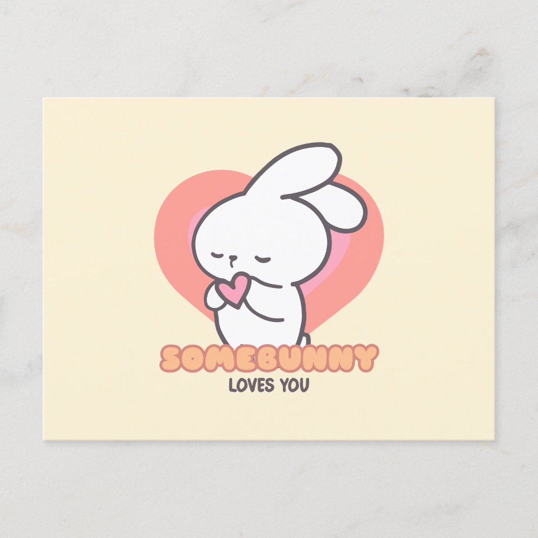 Cute Rabbit: Some Bunny Loves You Postcard (Front)