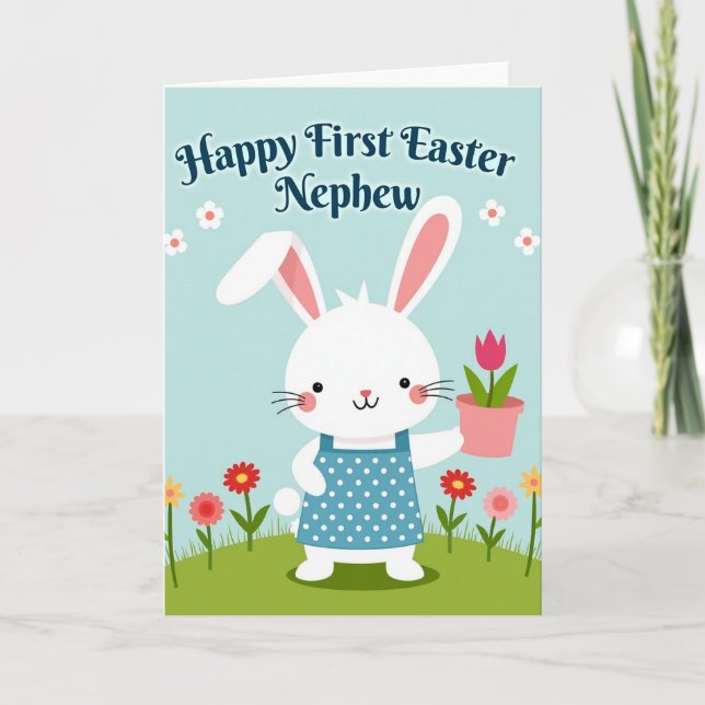 Cute Rabbit Spring Celebration Card (Front)