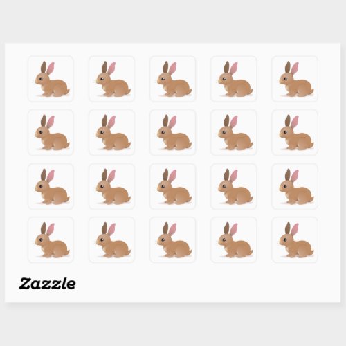 Cute Rabbit Square Sticker