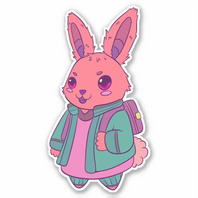 Cute Rabbit Sticker (Front)